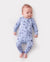Baby Boy/Girl Plant Print Zip-up Snug-Fitting Wool Pajamas Light Blue