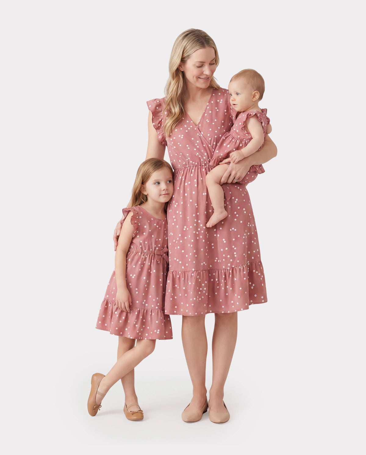 patpat bat dress Mommy & Me Polka Dot Wrap Ruffle 1950s patchwork Color:Paradise Palms Deep V-neck mint green formal dresses or a holiday party