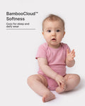 Ensemble 4 pièces barboteuses en modal de couleur unie pour bébé garçon/fille, rose