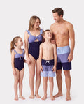 Maillot de bain une pièce assorti à cordon de serrage ou à nœud papillon froncé, en maille découpée, à volants et bretelles (séchage rapide) multicolore