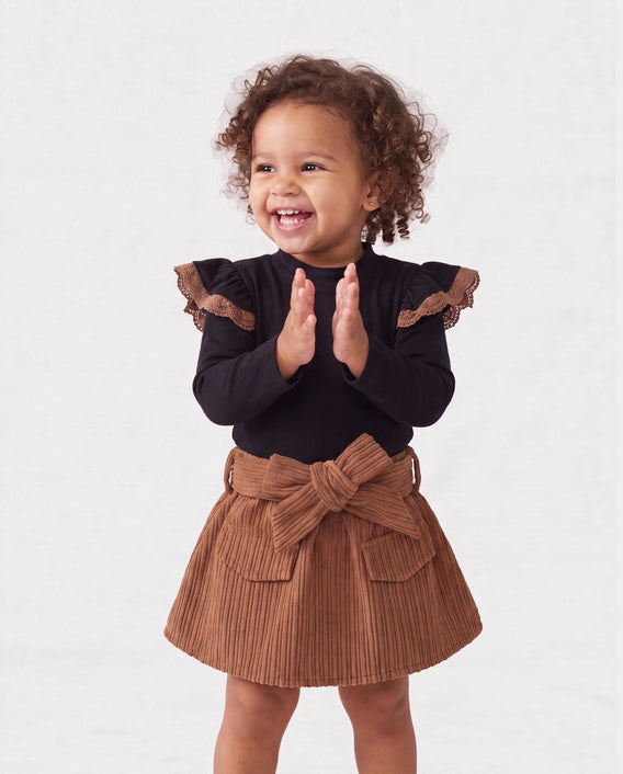 Ensemble robe bébé 2 pièces marron