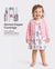 Ensemble 2 pièces pour bébé fille avec cardigan rose et robe à imprimé éléphant