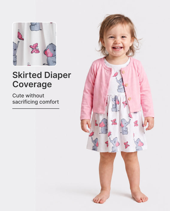 Ensemble robe bébé 2 pièces rose