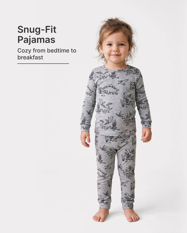 Kleinkind / Kinder 2-teiliger Pyjama mit Animal-Print ( eng anliegend ) grau