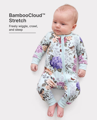 Bloom & Blossoms Bamboo Zip-Up Baby Pajamas