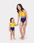 Mommy & me Stripe & Colorblock Spliced One Piece Swimsuit