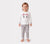 Toddler / Kids 4-piece Organic Cotton Pajamas 4-in 1 Snug fit PaJama Set for Girls White