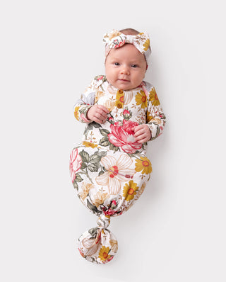 Baby / Girl Bamboo Sleeping Bag Infant Gown with Headband Color block
