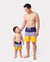 Daddy & Son Stripe & Colorblock Swim Trunks Shorts ColorBlock