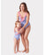 Independence Day 4th of July Mommy & me Patriotic Swimwear Stars and Ruffled Layers V-neck One-Piece Swimsuits Blue