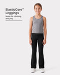 Leggings de yoga évasés taille haute pour fille avec chouchou assorti offert, noir