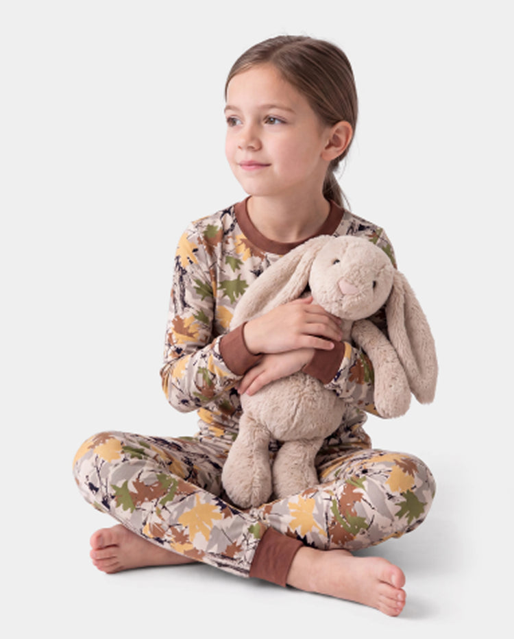 Christmas / Halloween Pajamas 2-piece Bamboo Pajamas Set With Playful Print for Toddler / Kids ( Snug-Fitting) Brown