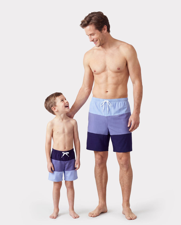 Daddy & Son Drawstring Swim Trunks MultiColour
