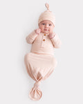 Saco de dormir de bambú para bebé niño/niña, bata infantil con gorro color albaricoque