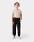 Pantalones casuales con bolsillos sólidos para bebé/niño pequeño, color negro