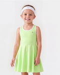 Vestido de tenis PatPat Rapidair Activewear para niña con diadema y pantalones cortos de viscosa de bambú con bolsillos, color verde