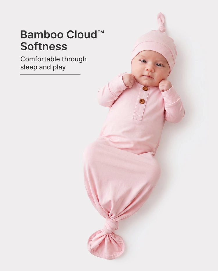 Saco de dormir de bambú para bebé niño/niña, bata infantil con gorro rosa