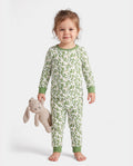 Weihnachten / Halloween Pyjama 2-teiliges Bambus-Pyjama-Set mit kindlichem Druck für Baby / Kleinkind (eng anliegend) grün