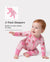 Bambus Baby Jungen/Mädchen 2er-Pack Langarmstrampler 2-Wege-Reißverschluss Anti-Rutsch-Footie. rosa