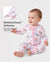 Pyjama sans pieds ajusté à fermeture éclair en mélange cartoon neutre en bambou pour bébé, rose violet