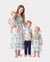 Mommy & me Tropical Print Outfits Mommy & Me Tank Dress & Kids Cotton T-Shirt Set Green