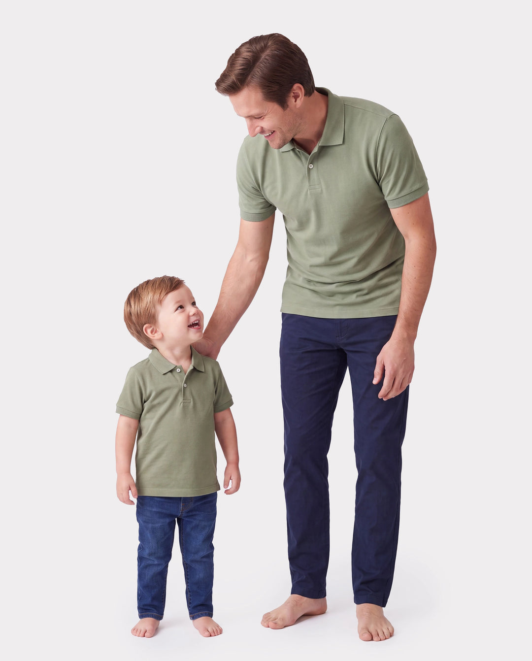 Daddy & Son Polo Collar Short-sleeve Shirt or V-neck Strappy Mesh Dress Green
