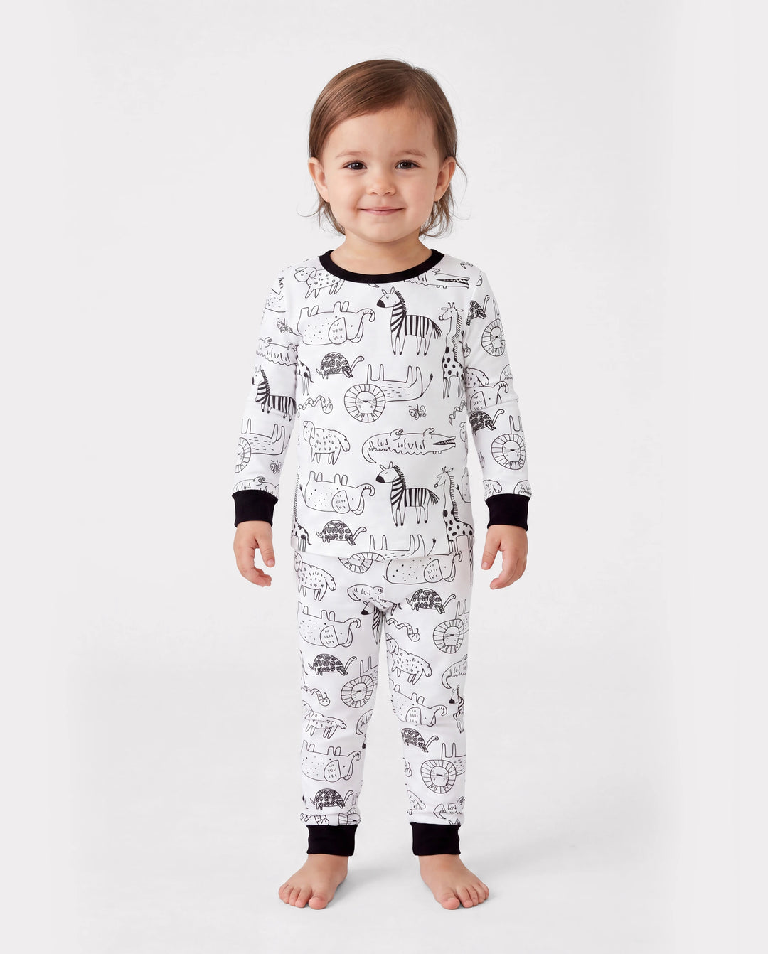 Christmas / Halloween Pajama 2-piece Bamboo Pajamas Set With Childlike Print for Baby / Toddler( Snug-Fitting) Black