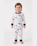 Weihnachten / Halloween Pyjama 2-teiliges Bambus-Pyjama-Set mit kindlichem Druck für Baby / Kleinkind (eng anliegend) schwarz