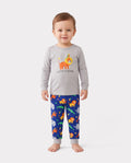 Kleinkind / Kinder 4-teiliger Pyjama aus Bio-Baumwolle 4-in-1 PJ Snug Fit Pjs für Mädchen / Jungen grau