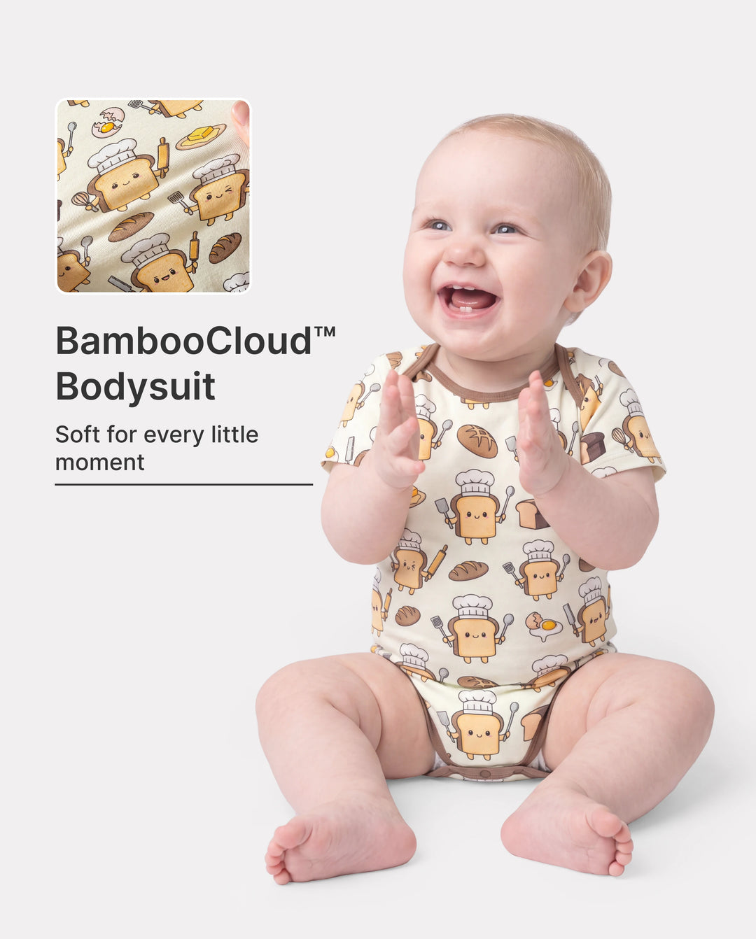 Bambus Baby Junge/Mädchen 1-teiliger Allover Print Body Khaki