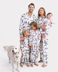 Christmas Matching Family Pajamas Xmas Village Print White