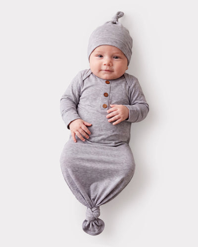 Saco de dormir para bebé niño/niña de color liso, bata infantil con gorro gris