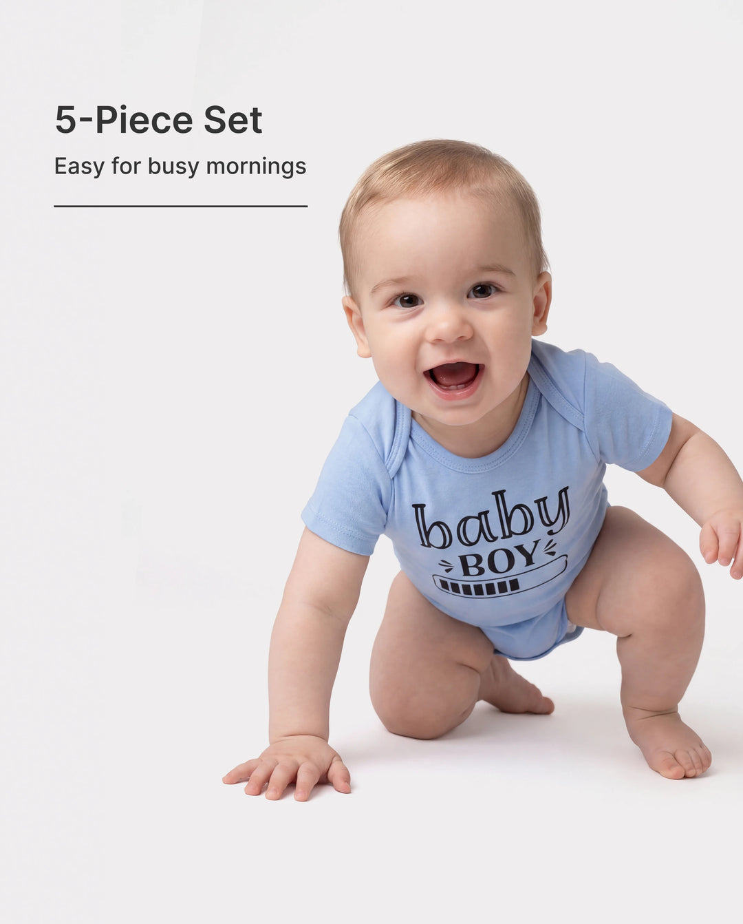 Bambus 5er-Pack Baby Jungen/Mädchen Casual Strampler weiß