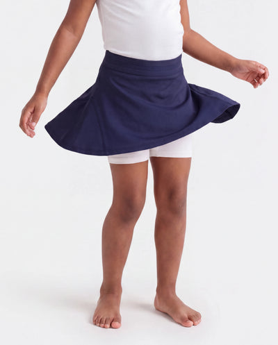 PatPat Rapidair Activewear Jupe-short de tennis athlétique 2 en 1 pour fille avec short en viscose de bambou et poche, bleu foncé