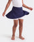 PatPat Rapidair Activewear Jupe-short de tennis athlétique 2 en 1 pour fille avec short en viscose de bambou et poche, bleu foncé