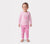 Toddler / Kids 4-piece Organic Cotton Pajamas 4-in 1 Snug fit PaJama Set for Girls Pink