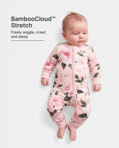 Bloom & Blossoms Bamboo Zip-Up Baby Pajamas