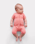 Pijama de bambú para bebé niño/niña con cremallera bidireccional, antideslizante, con estampado de comida (ajustado)
 Rosa