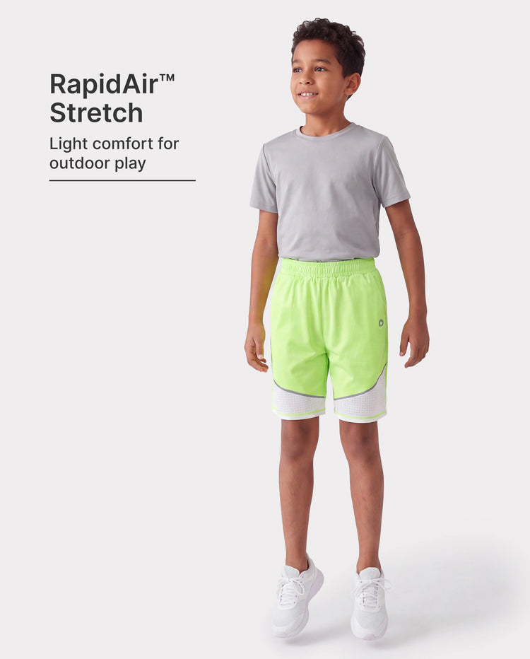 PatPat Rapidair activewear Kid Boy Athletic Quick-Dry Breathable Shorts with Pockets Green