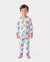 Toddler / Kids 2-piece Organic Cotton Pajamas with Childlike Print Snug fit Pjs for Girls / Boys White