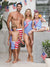 Maillots de bain assortis pour la famille, fête de l'indépendance, 4 juillet, motif patriotique, étoiles et rayures, short de bain ou couches à volants, maillots de bain une pièce à col en V, bleu