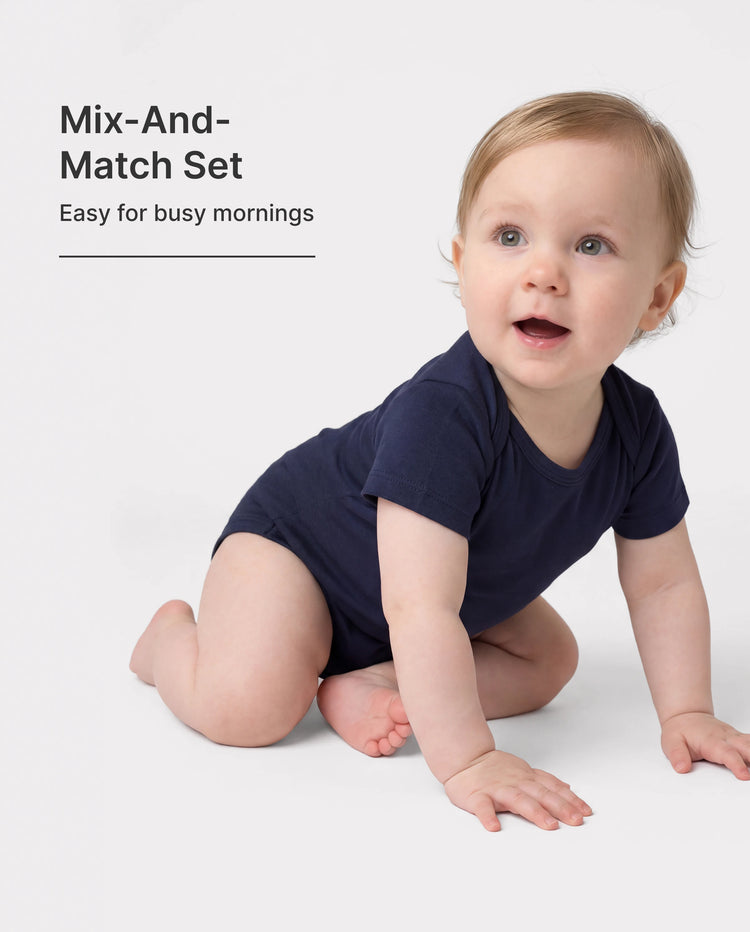 Conjunto de 2 peleles de bambú para bebé niño/niña, lisos y estampados, azul oscuro