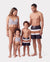 Family Matching Color Block Swimsuits Striped Bikini & Swim Trunks Set Color block