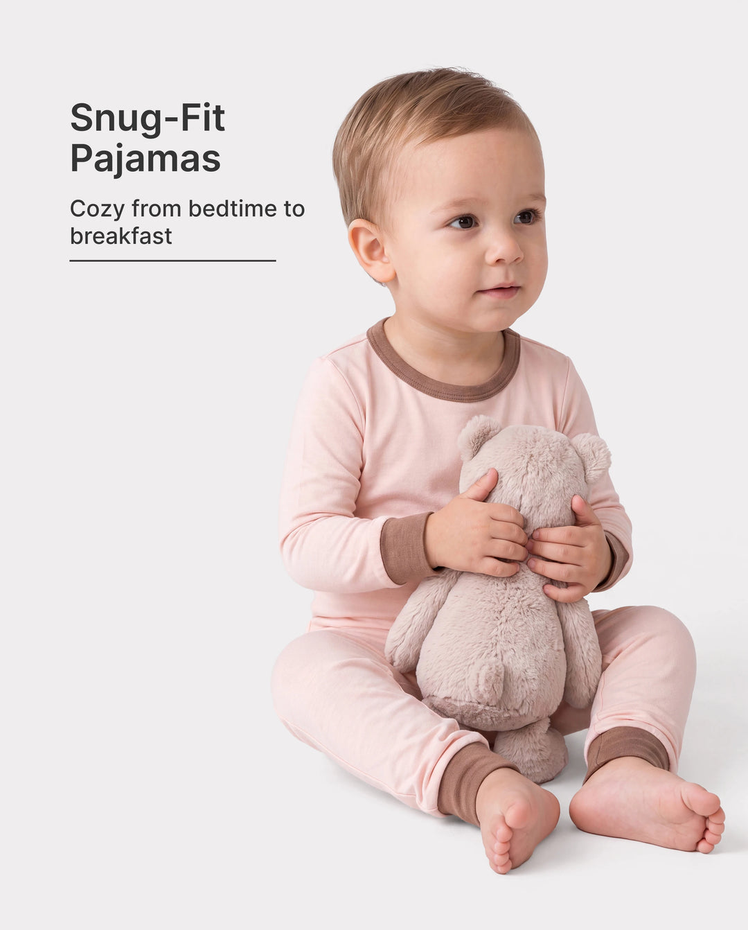 Baby 2-piece Tencel Modal Pajamas Set for Girls / Boys ( Snug-Fitting ) Apricot