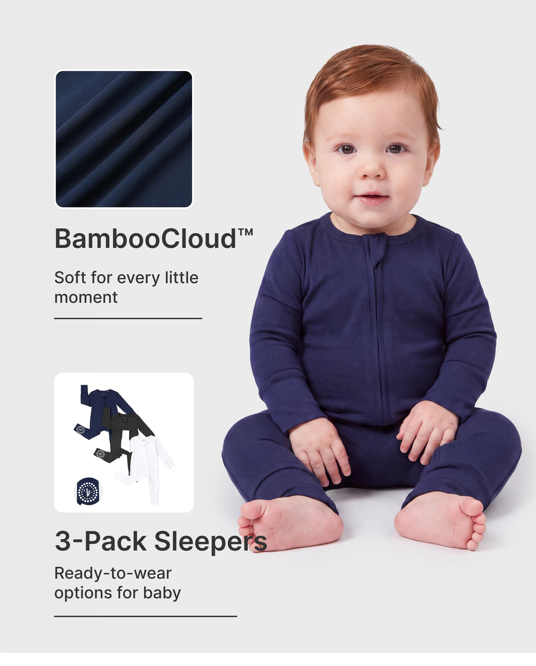 Bambus Baby Junge / Mädchen 3er-Pack Fest & Regenbogen Bedruckt 2-Wege-Reißverschluss Strampler Anti-Rutsch Langarmfußball grün