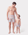 Daddy & Son Floral Swimwear Bikini Set for Mom & Daughter Floral Board Shorts for Dad & Son, Cute Beach Outfits for Vacation & Pool Days Multi-color
