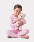 Ensemble pyjama d'Halloween 2 pièces en modal avec imprimé enfantin pour tout-petits/enfants (coupe ajustée) rose