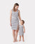 Mommy & me Cotton Set Strap Bodycon Dress Black+White