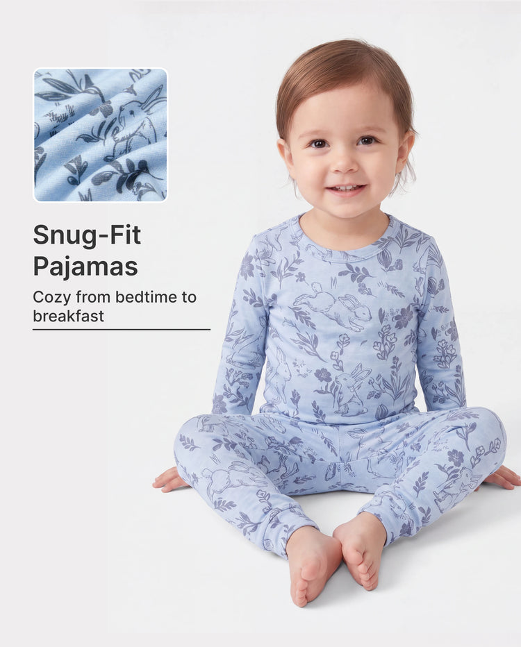 Kleinkind / Kinder 2-teiliger Pyjama mit Animal-Print ( eng anliegend ) blau