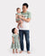Daddy & Daughter Elegant Broken Flower Matching Outfits for Family, Smocking Design, Medium Thickness Green